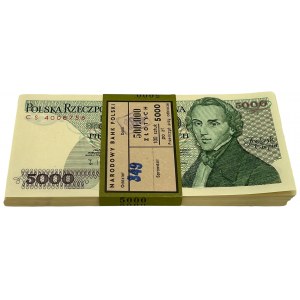 Paczka bankowa 5.000 złotych 1988 - CS - 100 sztuk - RZADKA