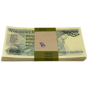 Paczka bankowa 5.000 złotych 1988 - CS - 100 sztuk - RZADKA