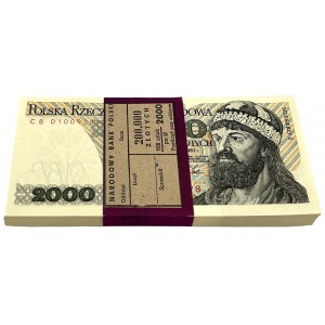 Paczka bankowa 2.000 złotych 1982 - CB - 100 sztuk - RZADKA