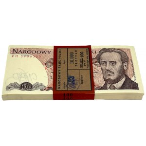 Paczka bankowa 100 złotych 1988 - RM - 100 sztuk