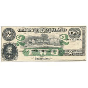 USA, Bank of New-England Connecticut, 2 dollars - remainder
