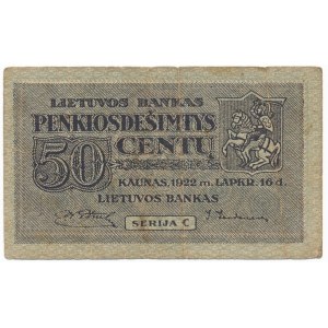 Litwa, 50 centu - C - 1922