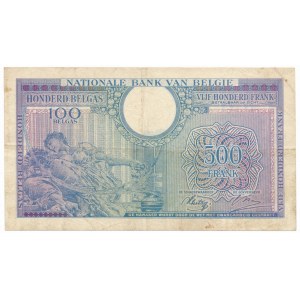 Belgia, 500 franków (100 belgas) 1943