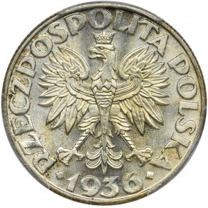 Żaglowiec, 2 złote 1936 - PCGS MS65