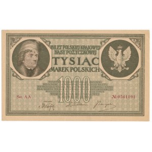 1.000 marek 1919 - AA - 7 cyfr - rzadsza