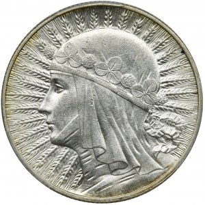 Głowa Kobiety, 5 złotych Londyn 1932 - PCGS MS61