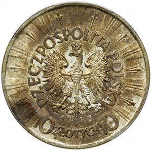 Pilsudski, 10 zloty 1937 - PCGS MS62