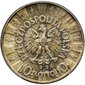 Piłsudski, 10 złotych 1936 - PCGS MS63