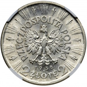 Piłsudski, 2 złote 1936 - NGC MS62 - RZADKI ROCZNIK