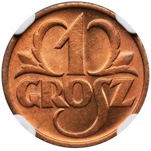 1 grosz 1937 - NGC MS65 RD