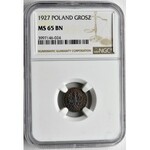 1 grosz 1927 - NGC MS65 BN