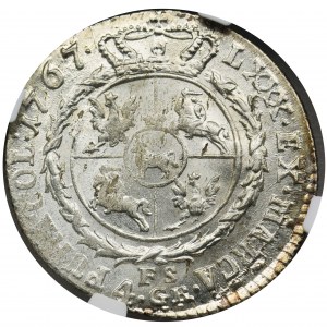 Poniatowski, 4 Groschen Warsaw 1767 FS - NGC MS62