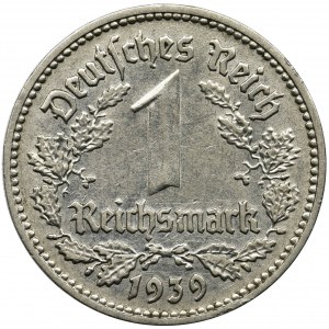 Germany, Third Reich, 1 Mark Munich 1939 D - RARE