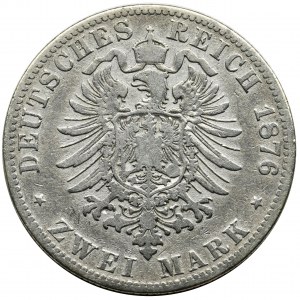 Niemcy, Królestwo Prus, Wilhelm I, 2 Marki Hannower 1876 B