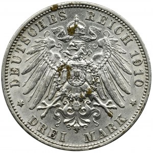 Germany, Bavaria, Otto, 3 Mark Munich 1910 D
