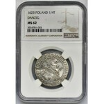 Sigismund III Vasa, 1/4 Thaler Danzig 1625 - NGC MS62 - P: