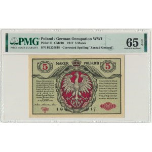5 marek 1916 Generał biletów - B - PMG 65 EPQ