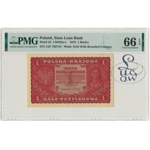 1 marka 1919 - I Serja AF - PMG 66 EPQ - Kolekcja Lucow
