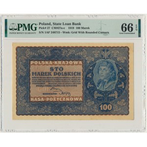 100 marek 1919 - IA Serja F - PMG 66 EPQ - rzadsza
