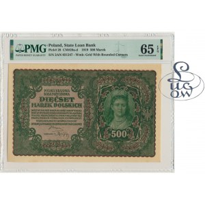 500 marek 1919 - II Serja AN - PMG 65 EPQ - Kolekcja Lucow - rzadka