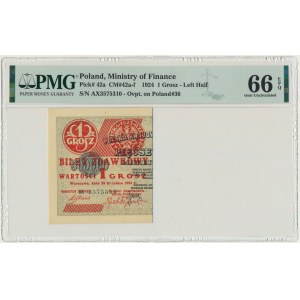 1 grosz 1924 - AX - lewa połowa - PMG 66 EPQ