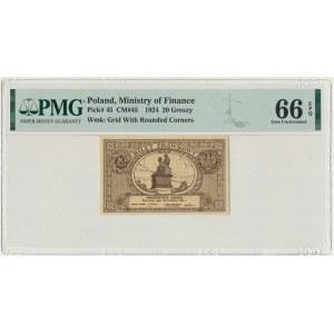 20 groszy 1924 - PMG 66 EPQ - PIĘKNY