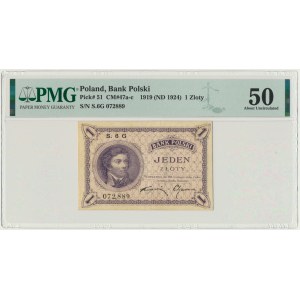 1 złoty 1919 - S.6.G - PMG 50 - RZADKA