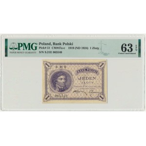 1 złoty 1919 - S.21.E - PMG 63 EPQ