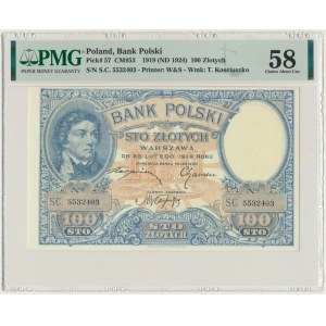 100 złotych 1919 - S.C - PMG 58