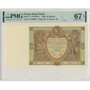 50 złotych 1929 - Ser.EC. - PMG 67 EPQ