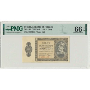 1 złoty 1938 - J - PMG 66 EPQ - RZADKOŚĆ