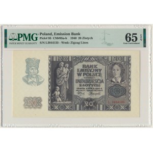 20 złotych 1940 - L - PMG 65 EPQ