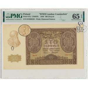 100 złotych 1940 ZWZ - B - PMG 65 EPQ - Kolekcja Lucow