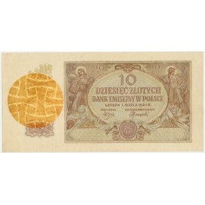 10 złotych 1940 - bez serii - z innym znakiem wodnym - DUŻA RZADKOŚĆ