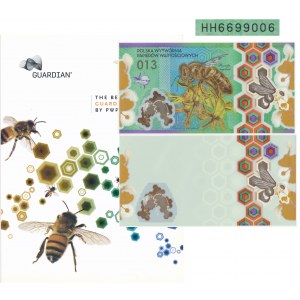 PWPW 013, Pszczoła (2013) - HH 6699006 - numeracja czarna + podłoże - w folderze Guardian - UNIKALNY ZESTAW