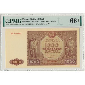 1.000 złotych 1946 - AA - PMG 66 EPQ