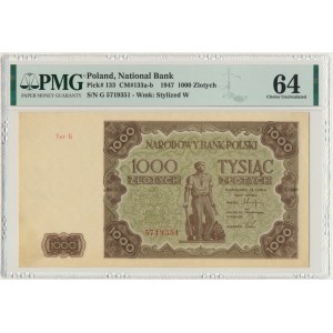 1.000 złotych 1947 - G - PMG 64