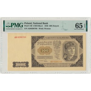 500 złotych 1948 - AD - PMG 65 EPQ