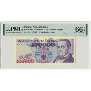 100.000 złotych 1993 - AA - PMG 66 EPQ