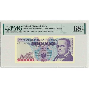 100.000 złotych 1993 - AE - PMG 68 EPQ