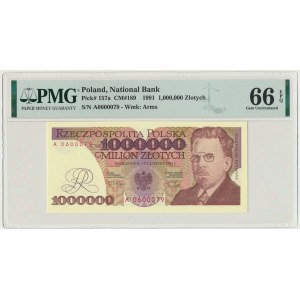 1 milion złotych 1991 - A - PMG 66 EPQ - rzadsza, pierwsza seria