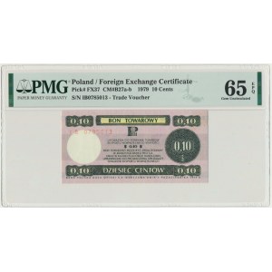 Pewex 10 centów 1979 - mały - IB - PMG 65 EPQ