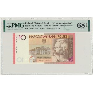 10 złotych 2008 - 90. Rocznica Odzyskania Niepodległości - PMG 68 EPQ