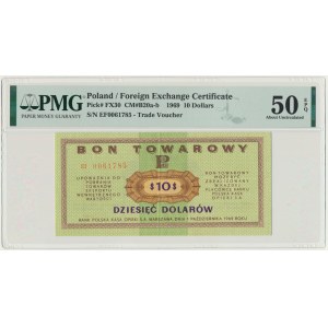 Pewex 10 dolarów 1969 - Ef - PMG 50 EPQ - rzadsza