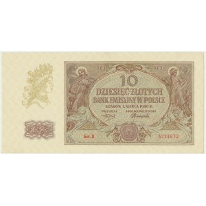 10 złotych 1940 - B - rzadka seria