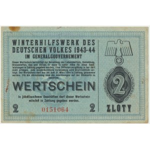 Pomoc Zimowa Ludności Niemieckiej, 2 złote 1943 - RZADKI