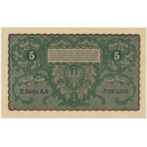 5 marek 1919 - II Serja AA - rzadka, pierwsza seria