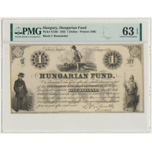 Hungary, Hungarian Fund, 1 dolar 1852 - PMG 63 EPQ