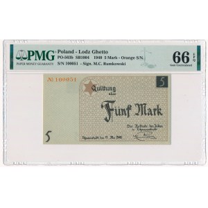 5 marek 1940 - papier kartonowy - PMG 66 EPQ