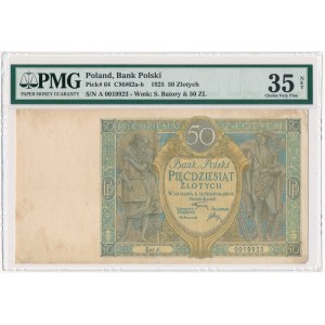 50 złotych 1925 - Ser. A. - PMG 35 NET - rzadka pierwsza seria
